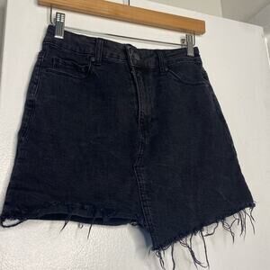 Paige Women’s Size 26 Black Denim Skirt - Distressed Mini Skirt